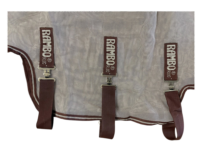Rambo Fly Sheet W/ Neck - Warm Silver/Brown Trim - Approx 81" - USED