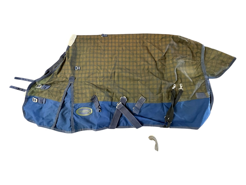 Country Pride T/O Sheet - Olive Plaid/Royal Blue - 64" - USED
