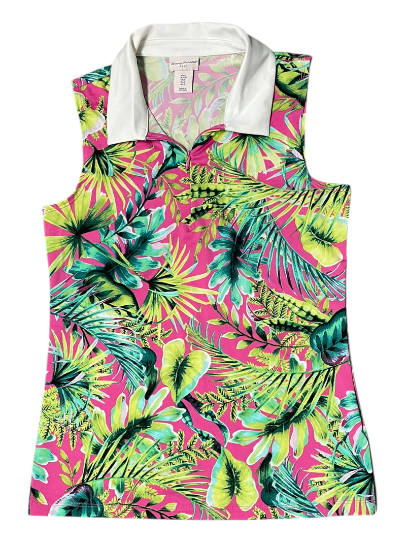 Tommy Bahama Golf Sleeveless Polo - Pink/Green - S - USED