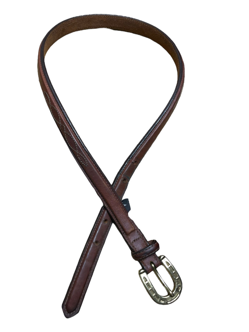 Brighton Leather Belt - Brown/Brass - M - USED
