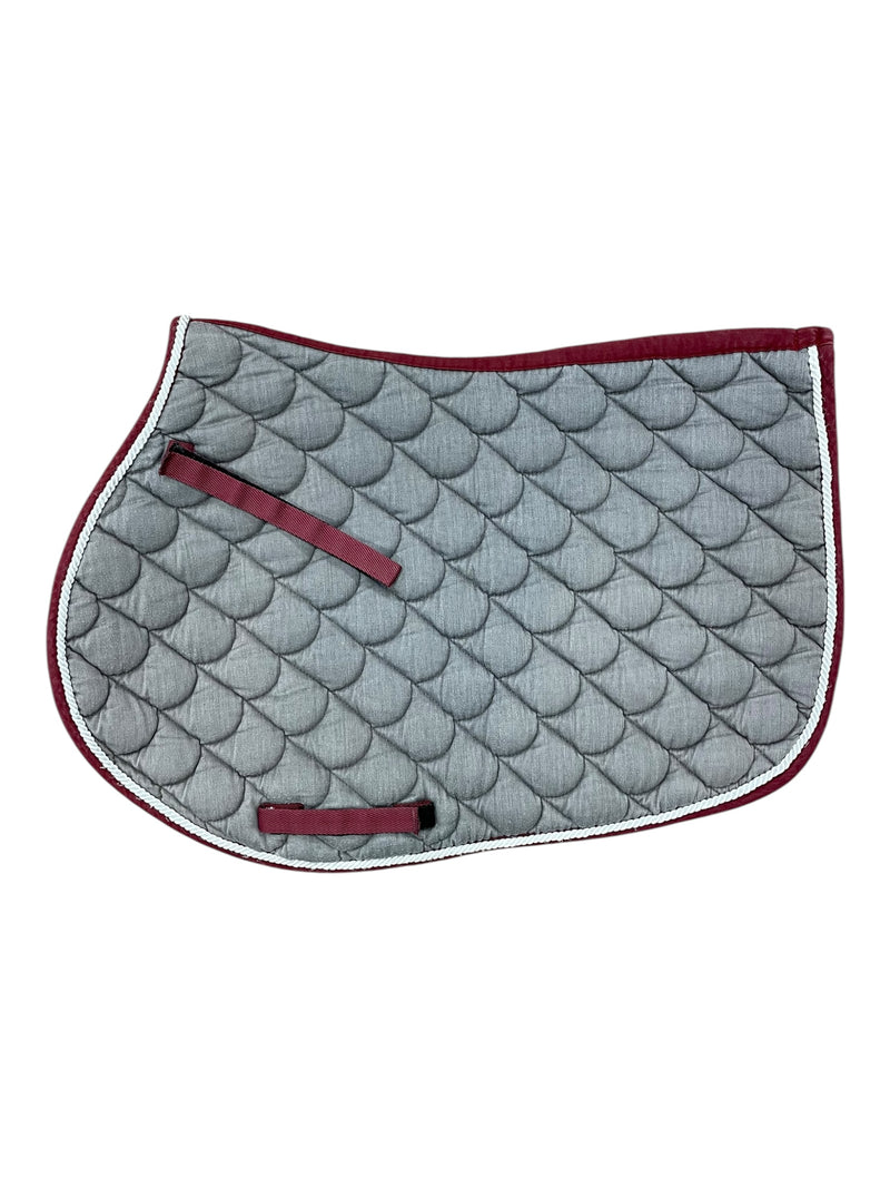 Unbranded AP Pad - Grey/Maroon & Red Trim - Approx Pony - USED