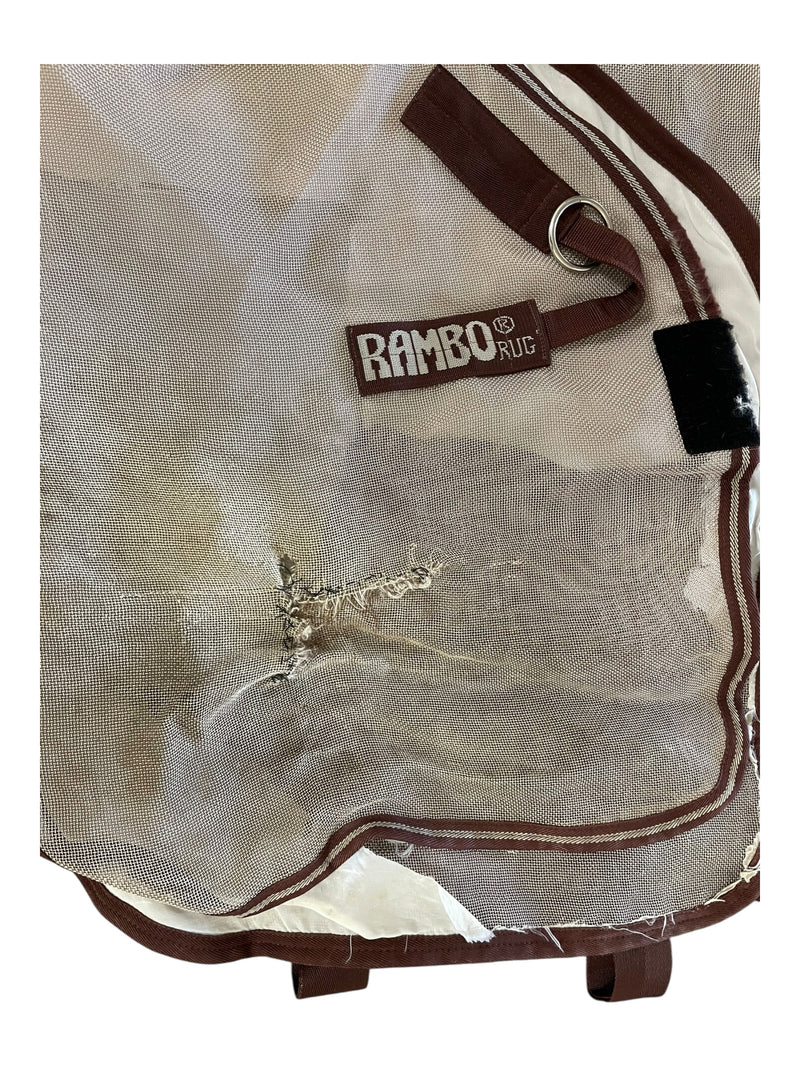 Rambo Fly Sheet W/ Neck - Warm Silver/Brown Trim - Approx 81" - USED