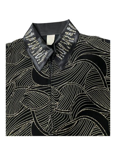 Western Front Zip Show Shirt - Black/Gold - L - USED