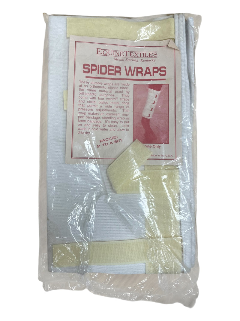 Equine Textiles Spider Wraps *2, NWT* - White - Approx 12 x 6.5" - USED
