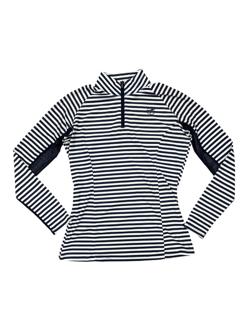 Smartpak Piper LS Sun Shirt - Navy/White Stripe - S - USED
