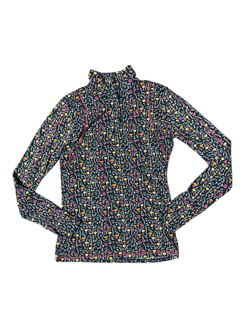 Ariat Winter 1/4 Zip Base Layer - Navy/Flowers - M - USED