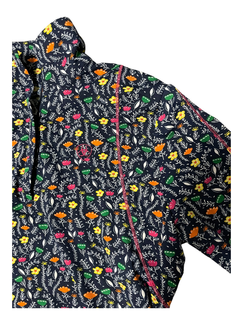 Ariat Winter 1/4 Zip Base Layer - Navy/Flowers - M - USED
