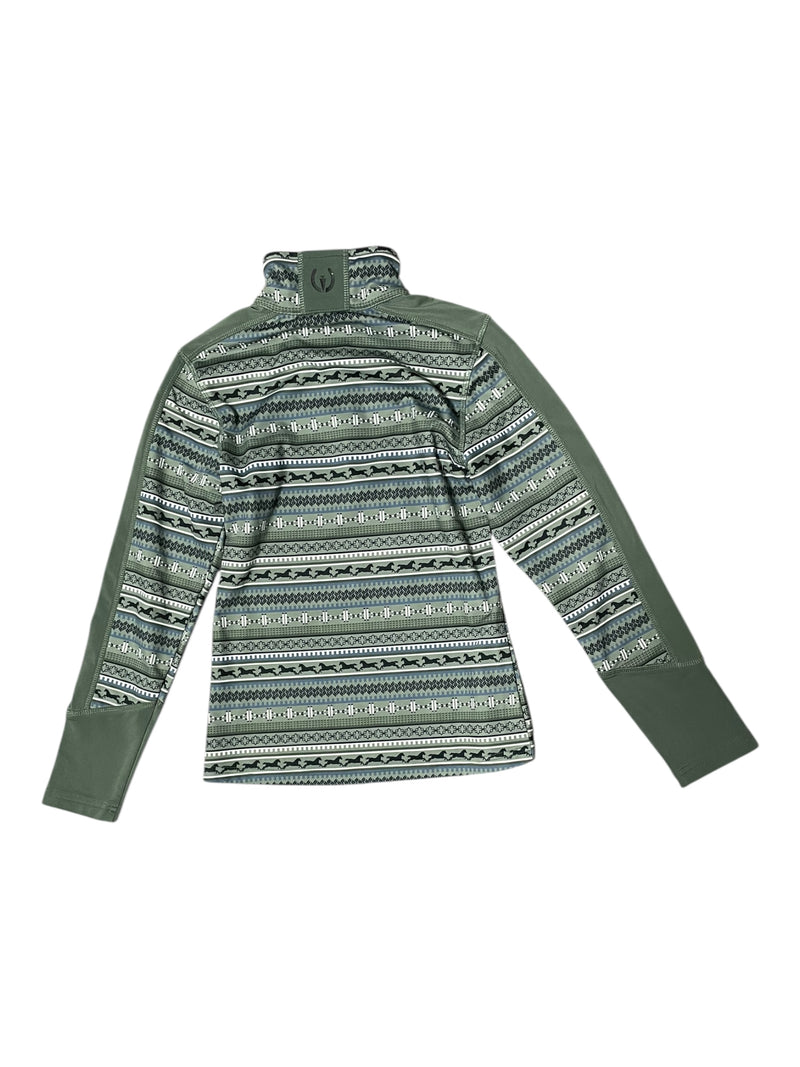 Kerrits Winter Base Layer - Green/Multi Pattern - Youth S - USED