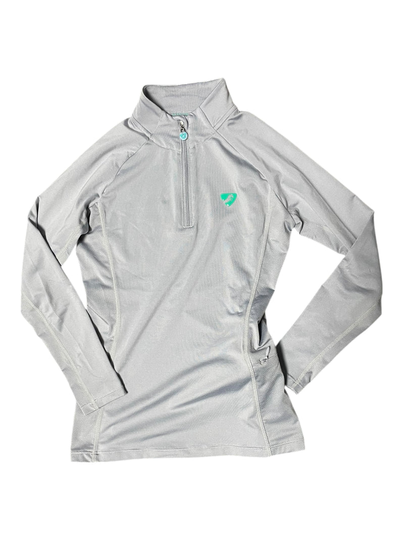 Aubrion LS 1/4 Zip - Light Greyish Lavender - Youth 9-10 Year - USED