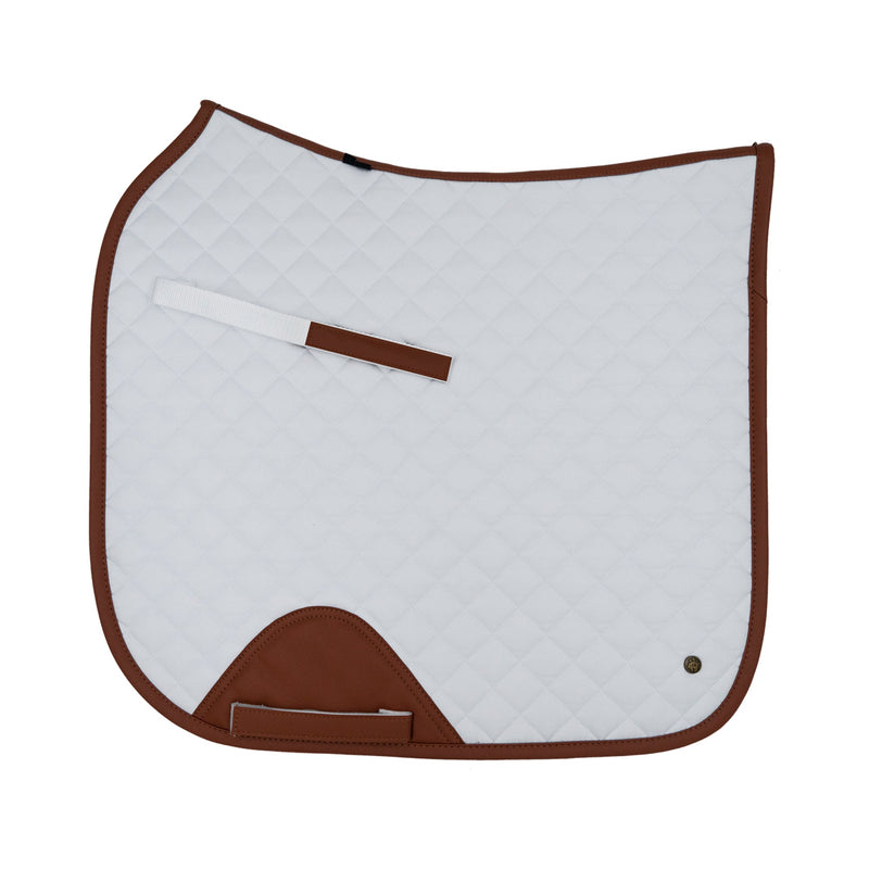 Dressage Pad, White & Cognac
