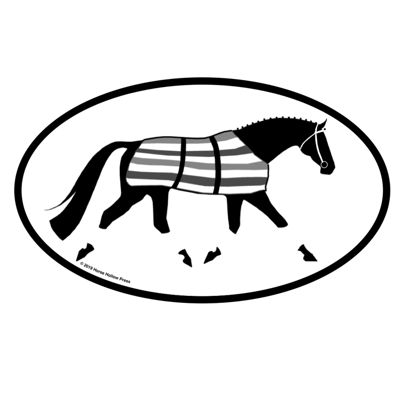 Oval Equestrian Horse Sticker / Newmarket / WATERPROOF