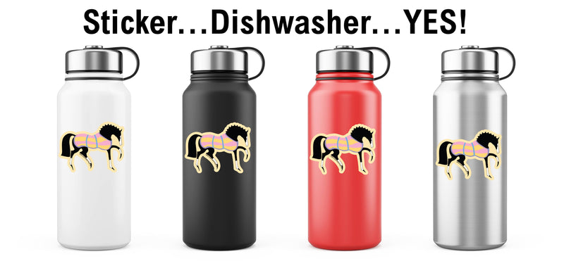 3" Tumbler Horse Sticker / Pink Show Ring Horse / WATERPROOF