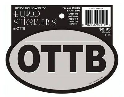 Oval Equestrian Horse Sticker / OTTB / WATERPROOF