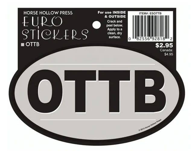 Oval Equestrian Horse Sticker / OTTB / WATERPROOF