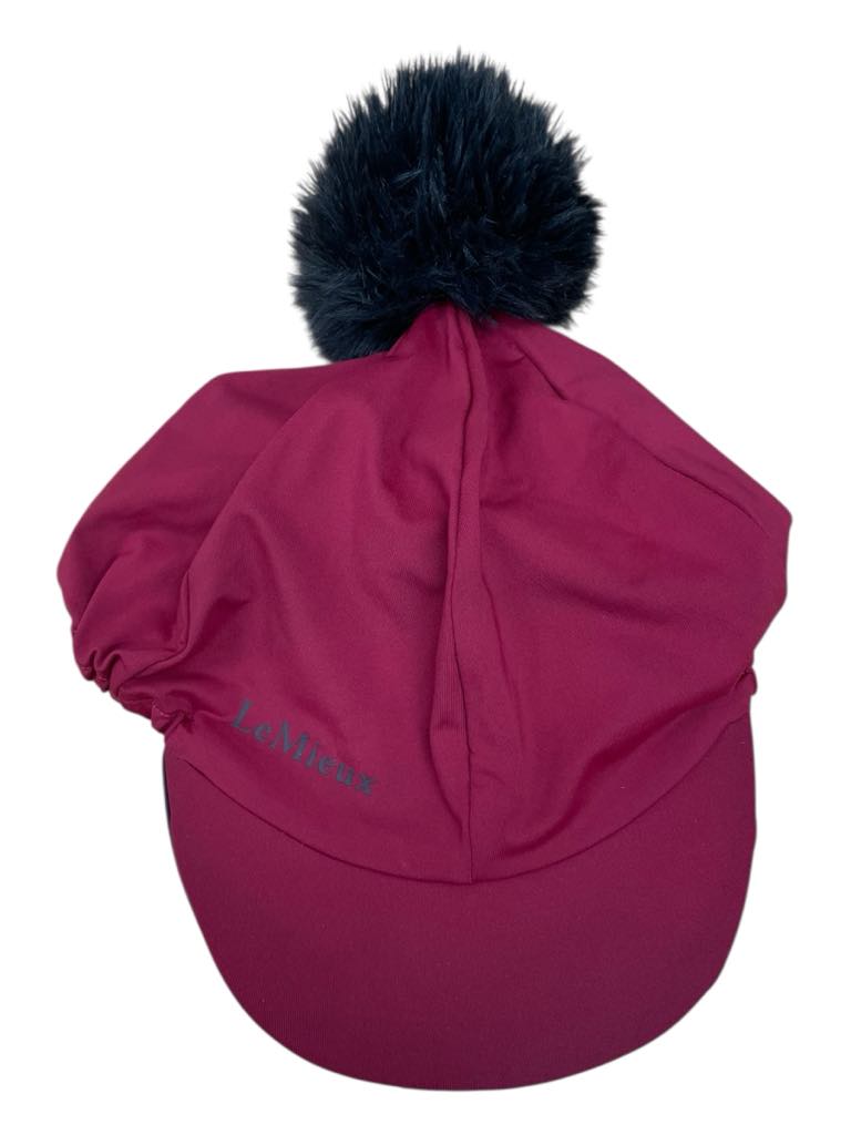 LeMieux Pom Hat Silk - Red/Grey - One Size Fits Most - USED