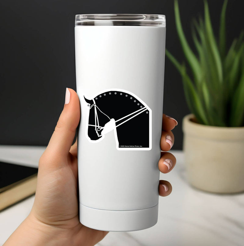 3" Tumbler Horse Sticker / Dressage Horse / WATERPROOF