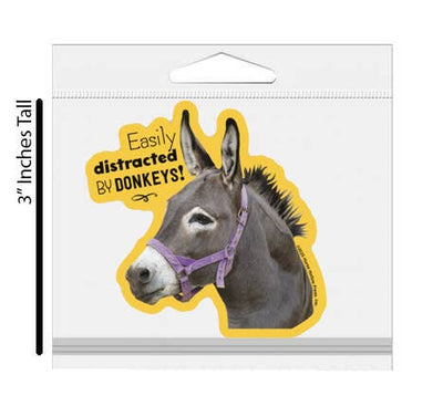 3" Tumbler Donkey Sticker / Easily Distracted / WATERPROOF