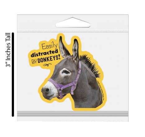 3" Tumbler Donkey Sticker / Easily Distracted / WATERPROOF
