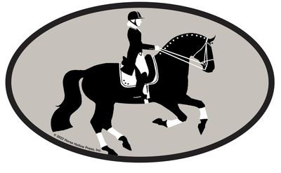 Oval Equestrian Horse Sticker / Piaffe Dressage / WATERPROOF