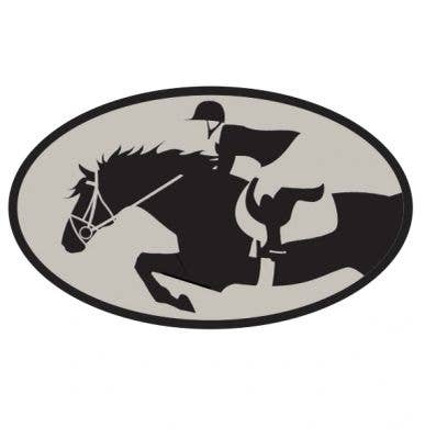 Oval Equestrian Horse Sticker / Grand Prix / WATERPROOF