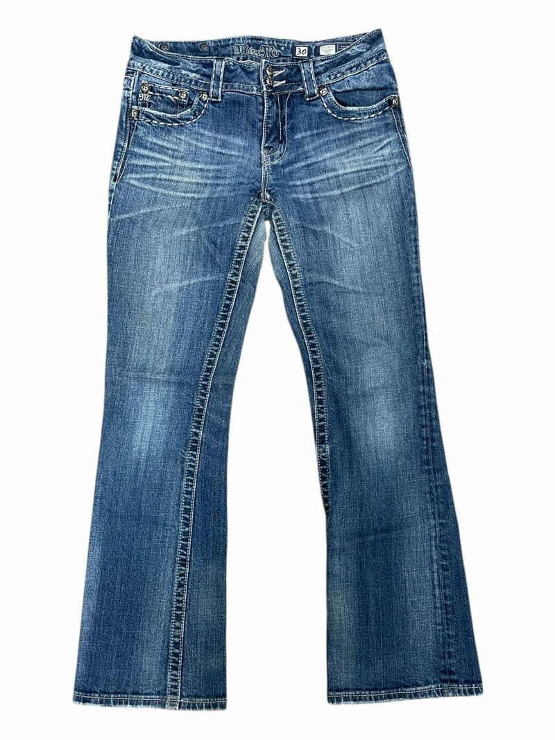 Miss Me Bootcut Jean - Blue Denim - 30 With 32 Inseam - USED
