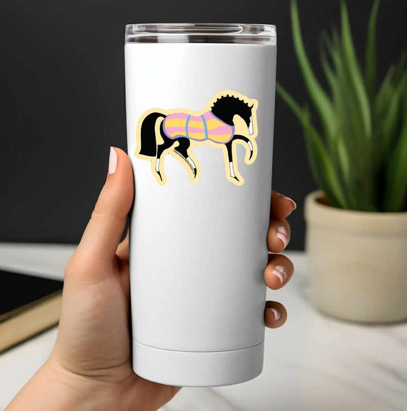 3" Tumbler Horse Sticker / Pink Show Ring Horse / WATERPROOF