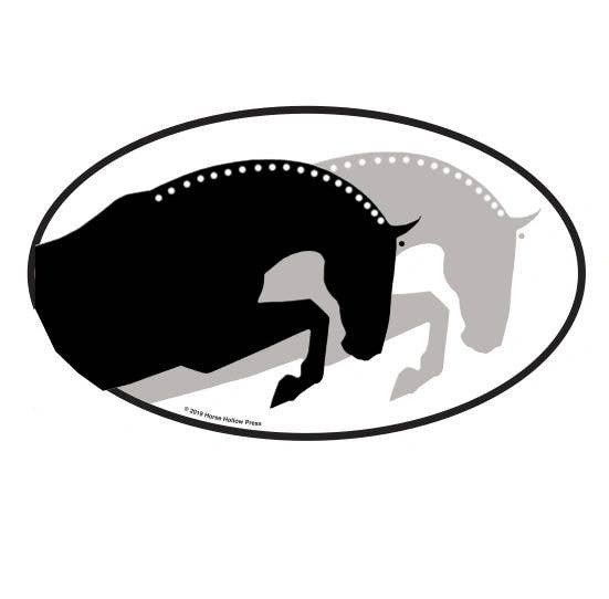 Oval Equestrian Horse Sticker / Show Horses / WATERPROOF