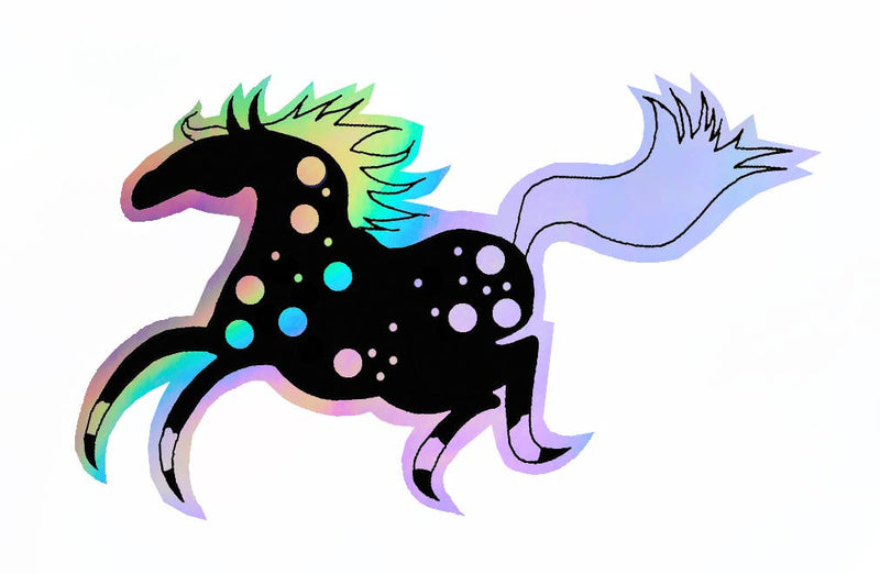 Holographic Sticker Sheet / Love Horse / 4 peel-off stickers