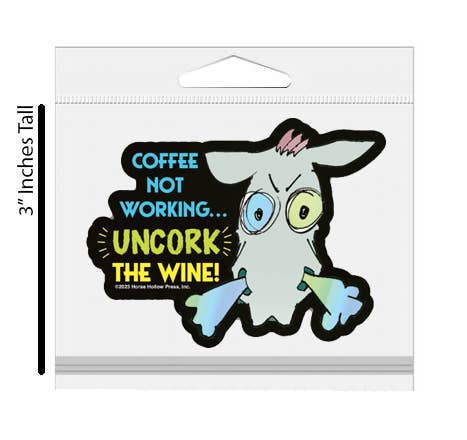 3" Tumbler Horse Sticker / Uncork the Wine / WATERPROOF