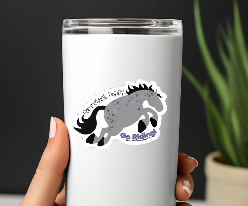 3" Tumbler Horse Sticker / Instant Happy / WATERPROOF