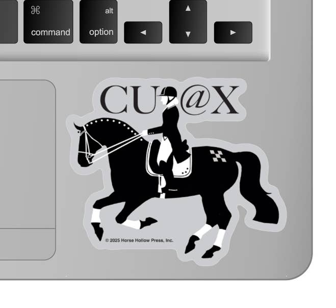 3" Tumbler Horse Sticker / CU @ X Dressage / WATERPROOF
