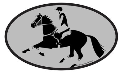 Oval Equestrian Horse Sticker / Eventer 3 Day / WATERPROOF