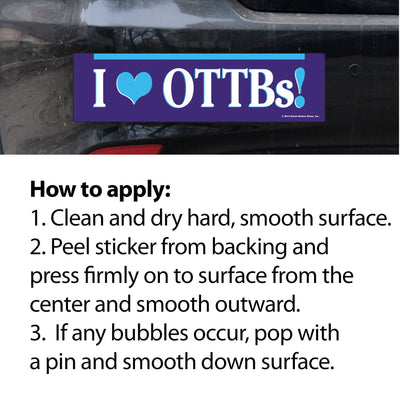 Horse Bumper Sticker / I Love OTTBs!