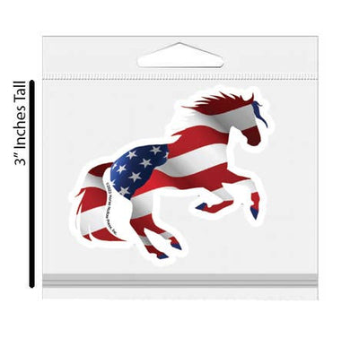 3" Tumbler Horse Sticker / American Flag / WATERPROOF