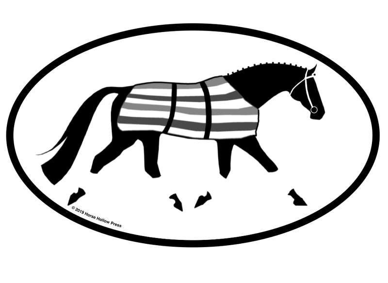 Oval Equestrian Horse Sticker / Newmarket / WATERPROOF