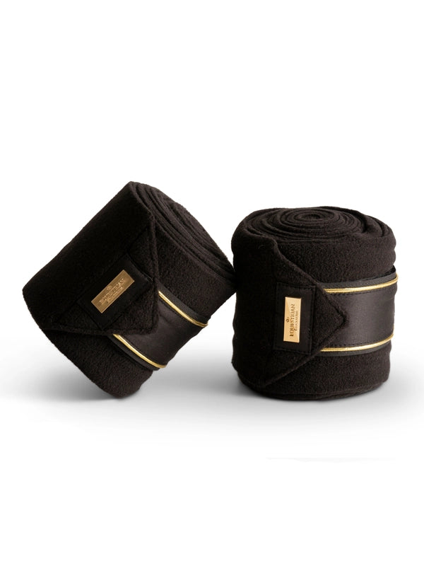 Equestrian Stockholm Black Edition Gold Fleece Bandages