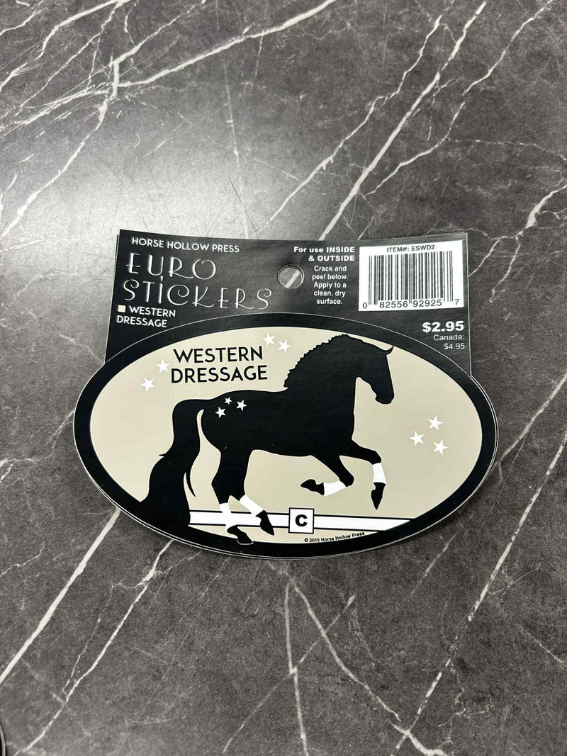 Euro Oval Sticker Western Dressage Horse