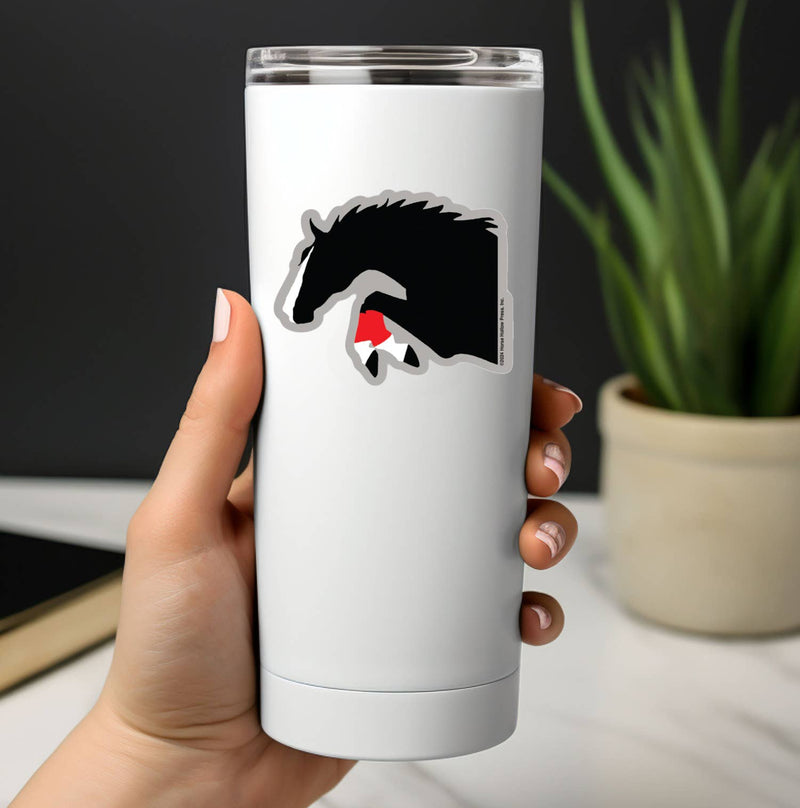 3" Tumbler Horse Sticker / Jumper Red Wraps / WATERPROOF