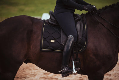Equestrian Stockholm Black and Gold Saddle Pad