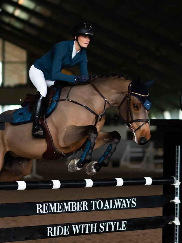 Equestrian Stockholm Blue Meadow Glimmer Saddle Pad