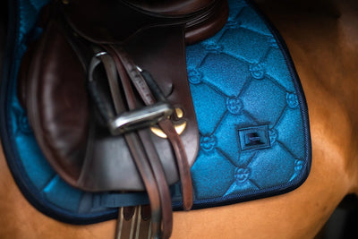 Equestrian Stockholm Blue Meadow Glimmer Saddle Pad