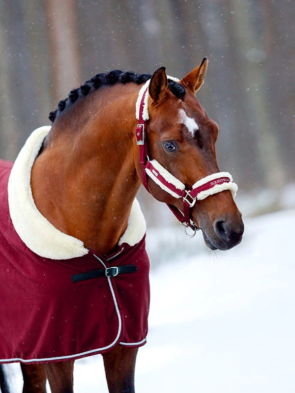 Equestrian Stockholm Fur Halter - Bordeaux