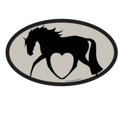 Oval Equestrian Horse Sticker / Heart Horse / WATERPROOF