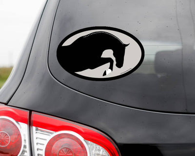 Oval Equestrian Horse Sticker / Hunter Horse / WATERPROOF
