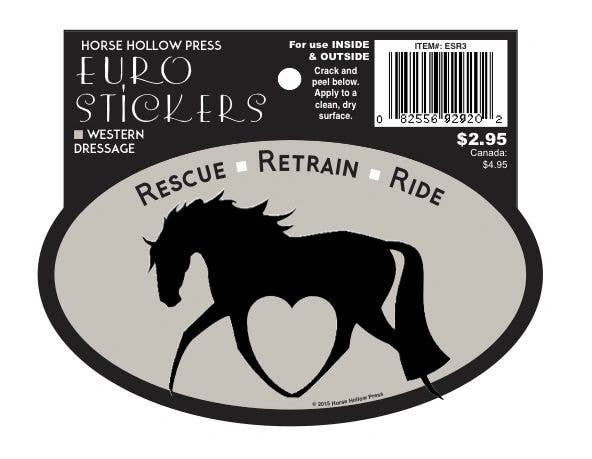 Oval Equestrian Horse Sticker / Retrain Horse / WATERPROOF