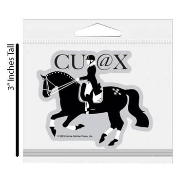 3" Tumbler Horse Sticker / CU @ X Dressage / WATERPROOF