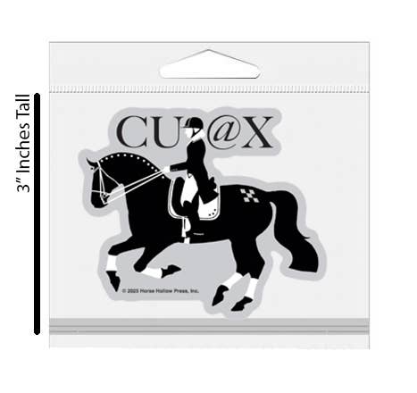 3" Tumbler Horse Sticker / CU @ X Dressage / WATERPROOF
