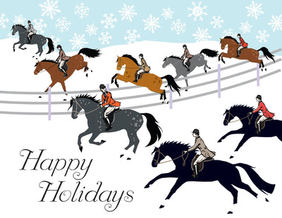 Horse Christmas Card / Fox Hunting / Holiday Greeting Card