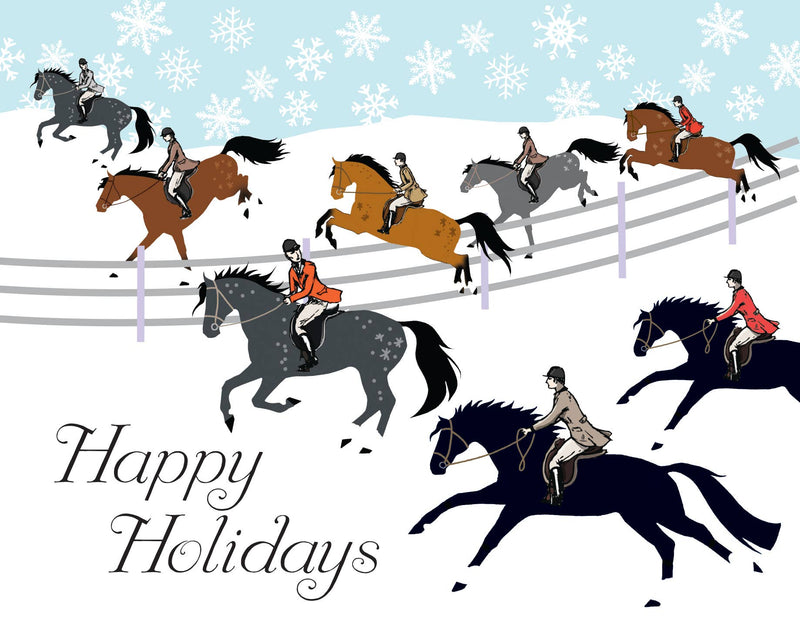 Horse Christmas Card / Fox Hunting / Holiday Greeting Card