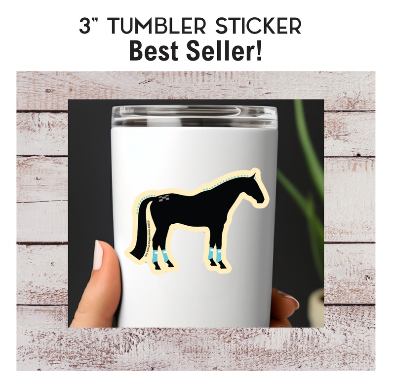 3" Tumbler Horse Sticker / Show Horse Wraps / WATERPROOF